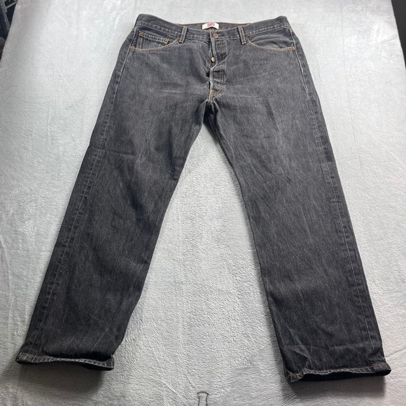 Levi's Other - Levis 501 Mens Straight Leg Button Fly Faded Black Jeans 40x32 100% Cotton